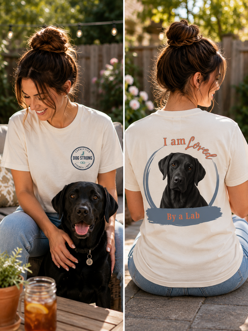 Loved by a Lab (Black) | Short Sleeve T-shirt