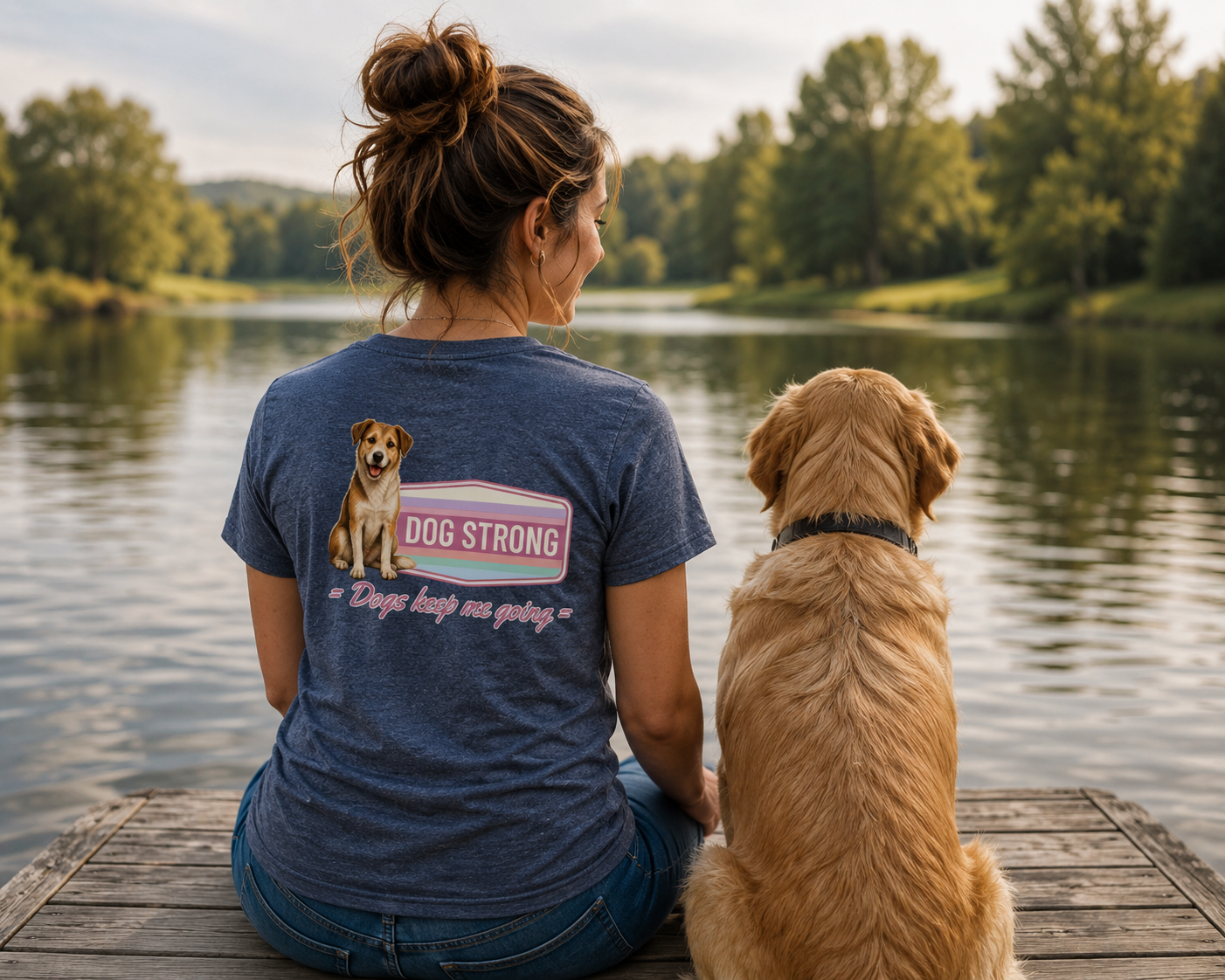Because of Dogs — Keep Me Going (Bloom) T-Shirt