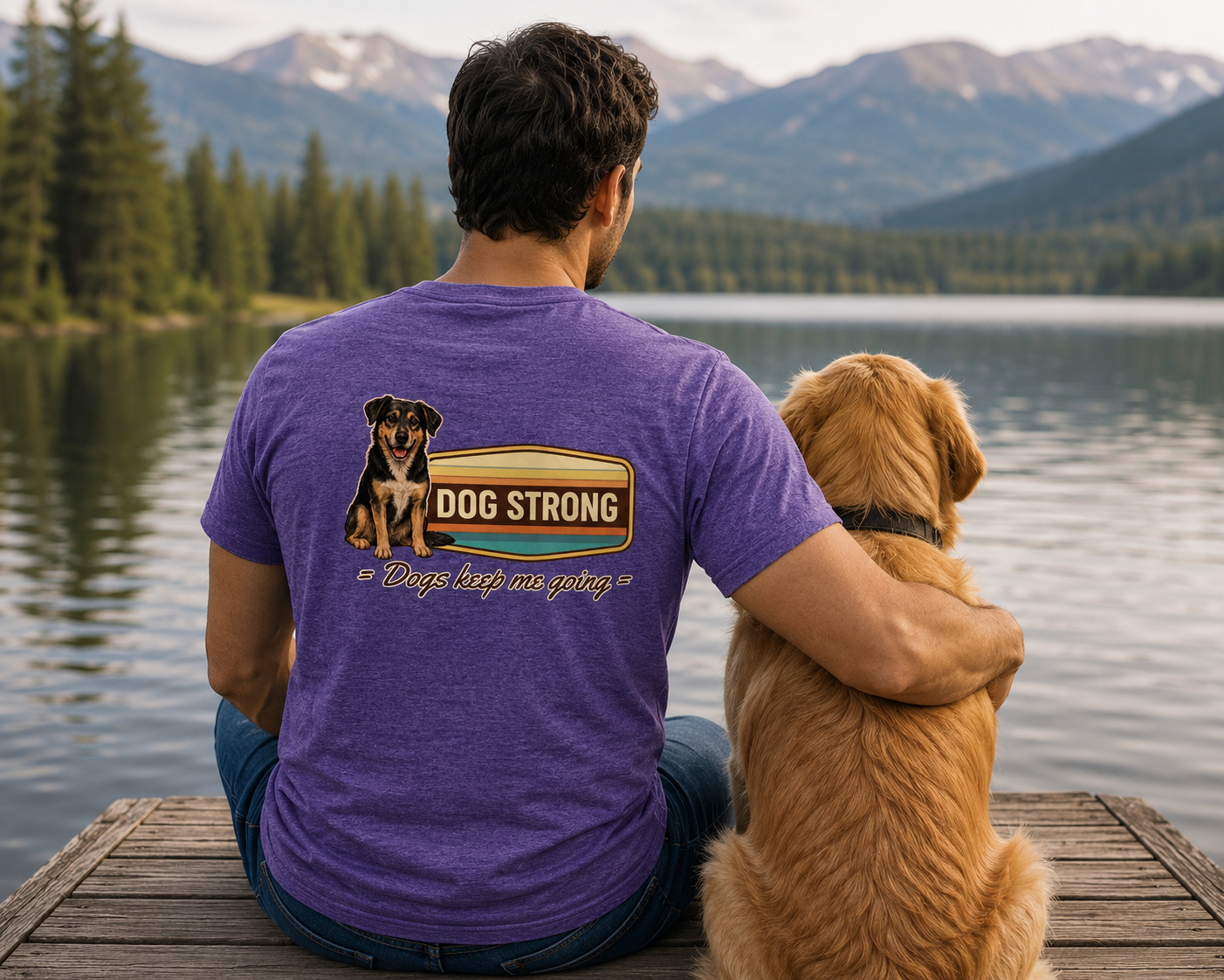 Because of Dogs — Keep Me Going (Heritage) T-Shirt