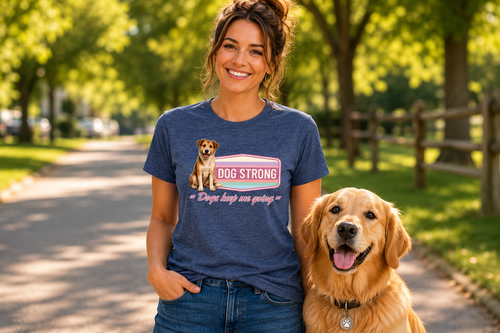 Because of Dogs — Keep Me Going (Bloom) T-Shirt