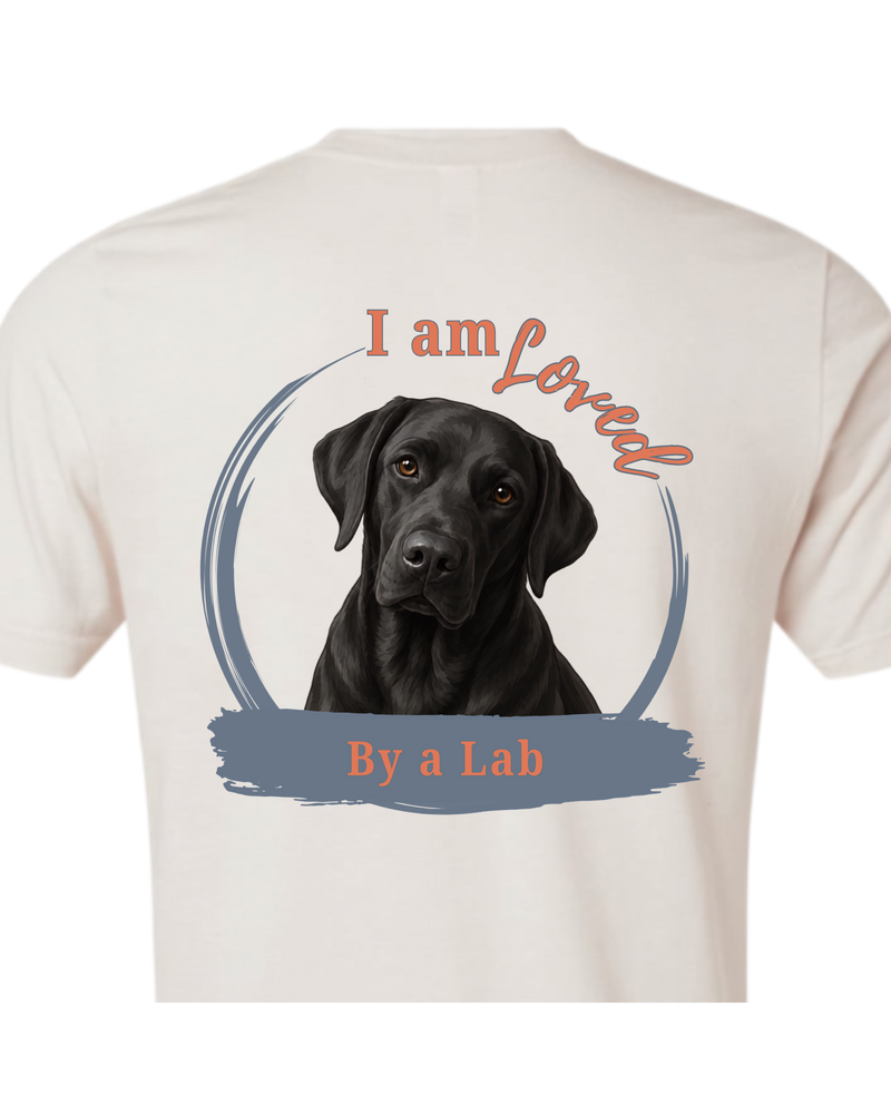 Loved by a Lab (Black) | Short Sleeve T-shirt