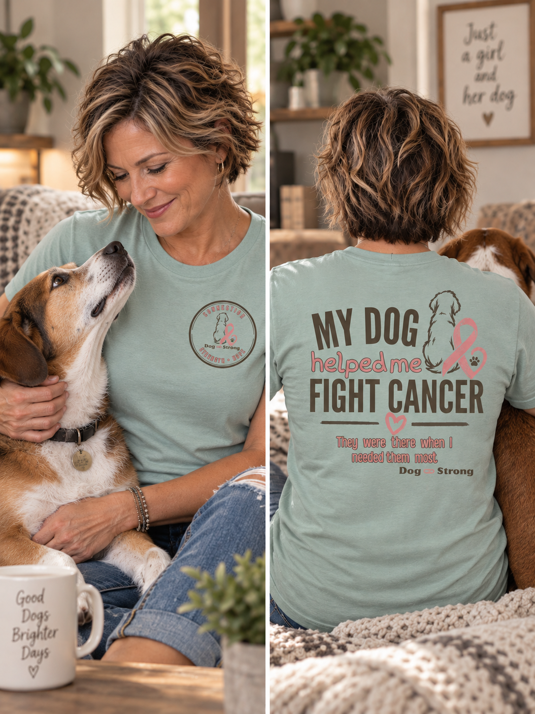 My Dog Helped Me Fight Cancer — Breast Cancer | Short Sleeve T-shirt